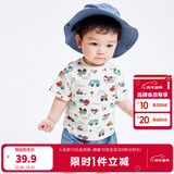 巴拉巴拉婴儿t恤宝宝打底衫女童上衣男短袖夏季全棉可爱 绿红色调00346 110