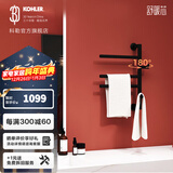 科勒（KOHLER）电热毛巾架家用卫生间浴巾架浴室智能浴室加热发热毛巾烘干架 黑色- 暗装