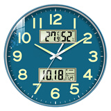 钟小白挂钟客厅钟表2025新款万年历石英钟表挂墙时钟免打孔温湿度家用表