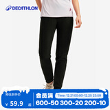 迪卡侬（DECATHLON）抓绒裤户外秋冬男女保暖裤内胆绒裤运动加绒秋裤直筒裤裤子 女款-黑色New XS