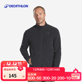 迪卡侬（DECATHLON）保暖户外抓绒衣外套男女运动宽松秋摇粒绒外套冲锋衣内胆 男款-全拉链-黑色 L