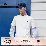 adidas情侣休闲纯棉上衣圆领短袖T恤男女夏季阿迪达斯官方轻运动 米白 2XL