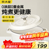 炊大皇珐琅锅铸铁锅家用炖锅砂锅汤锅焖烧锅电磁炉燃气煮锅24cm