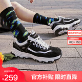 斯凯奇（Skechers）奥利奥熊猫鞋丨老爹鞋男女经典黑白复古秋冬轻便潮流增高运动休闲 男款-BKW/黑色/白色 39.5