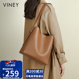 viney包包女包牛皮水桶包大容量单肩斜挎托特包生日圣诞礼物送女生女友