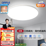 OPPLEled吸顶灯具儿童房间现代简约圆形阳台卧室灯高显色三防一体快装 呵护光【三档调光】48W/3120lm