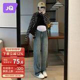 婧麒（JOYNCLEON）孕妇裤秋冬休闲外穿打底阔腿牛仔裤小个子 复古蓝XL jyk26751