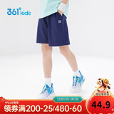 361°儿童短裤夏季男女童3-12岁透气运动裤梭织五分裤 藏青 175