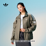 adidas情侣款复古风梭织立领夹克外套男女秋季阿迪达斯官方三叶草 岩层橄榄绿   XXS 2XS