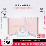 Kappa卡帕 新款女式单肩斜挎包时尚百搭波士顿包通勤老花手提包 海盐灰礼袋套装