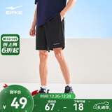 鸿星尔克短裤男夏季新款宽松速干百搭清爽跑步健身休闲男裤运动裤子五分裤 正黑-吸湿排汗ERKE标 5XL （190-195cm/170-180斤）