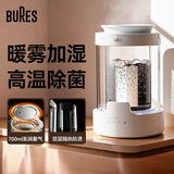 bures热蒸发空气加湿器家用卧室孕妇母婴幼儿客厅大面积除菌净化一体机鼻炎适用大雾量落地可加自来水 【100℃纯净加湿】月光白