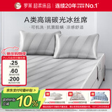 罗莱家纺简尚A类高端碳光可水洗冰丝席两件套床笠款灰120*200*30