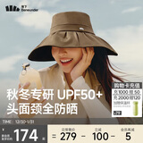 蕉下（beneunder）遮阳帽子冬季防晒帽女大帽檐渔夫帽子男登山帽太阳帽防风防晒 棕