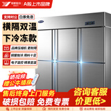 银都餐饮设备 商用冰箱 六门冰柜商用 厨房大容量冷藏柜 单温冷藏保鲜柜 立式冷冻柜大冰箱 六门双温-下冷冻-15℃ 双压缩机 商用后厨冰箱