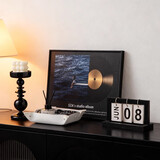 赟娅中古桌面玄关艺术摆件黑胶唱片画轻奢小众家居电视柜酒柜软装饰品 蓝色海洋摆件组合【四件套A】