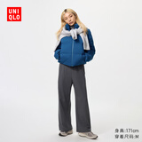 优衣库常规款女装直筒裤/内里摇粒绒保暖479695 08 深灰色 M /160/68A