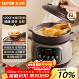 苏泊尔（SUPOR） 电炖锅 电炖盅 煲汤锅炖汤锅 燕窝炖盅 煮粥锅 电煮锅 紫砂微压鲜炖5L 快炖DG50YC875