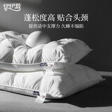 伊伊爱助眠深睡枕 护颈枕羽丝绒酒店枕头枕芯 释压颈椎枕 枕头芯 【基础款】一对 羽丝绒枕双只