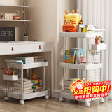 安尔雅桌下书架可移动学生书包书本办公室落地收纳架小推车带滑轮