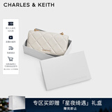 CHARLES&KEITH质感菱格链条小方钱包女包包女包生日礼物新年礼物CK6-10680924 Cream奶白色 XS
