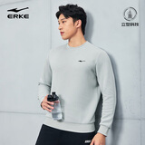 鸿星尔克卫衣男春季圆领男士长袖上衣舒适潮流休闲跑步套头衫下摆收束衣服
