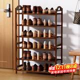 安尔雅鞋架门口楠竹宿舍寝室鞋架子多层鞋柜家用收纳置物架 6层60cm