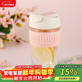 乐扣乐扣（LOCK&LOCK）咖啡杯耐热玻璃水杯子男女学生便携式双饮吸管杯随手杯500ML粉色