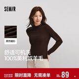 森马（Semir）森马美利奴纯色羊毛衫女24冬新款半高领打底衫可机洗109724107001