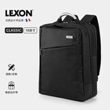乐上（LEXON）商务电脑包15.6/16英寸通勤双肩包防泼水书包笔记本双层背包男黑