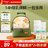 小雅象背奶包母乳上班冷藏便携式保温袋蓝冰储奶保鲜冰包妈咪包（奕彩）