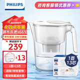 飞利浦（PHILIPS）净水壶滤水壶过滤水壶净水器滤水器过滤器滤芯 AWP2814白色【4.2L】十三芯装