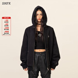 SMFK十字花经典拉链帽衫明星同款CH005B1/F/K户外休闲刺绣连帽上衣 荒野黑 CH005B1 S