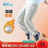 361°童装 儿童裤子25春季男女童3-14岁针织长裤 【加绒】浅瓦花灰 130