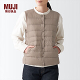 MUJIMUJI 女式 轻量羽绒便携式背心 女士马甲马夹外搭冬季款BDC06C1A  深咖啡色 L