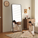 千禧华府全身镜穿衣镜落地镜子挂门服装店试衣防爆壁挂镜一体简约黑45*155