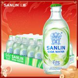 三麟苏打水青柠海盐味335ml*24瓶 无糖气泡水苏打汽水整箱装0糖0卡0脂