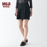 MUJI女式 莱赛尔纤维 短裤 裤子 休闲裤 夏天 女装 BEC11C3S 黑色 S