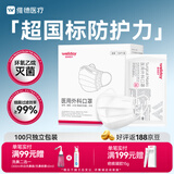 维德（WELLDAY）一次性医用外科口罩100只独立装白色防沙尘保暖防鼻炎过敏灭菌级