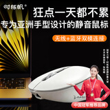 时栎帆无线鼠标 无线2.4G蓝牙轻音办公鼠标 小巧便携mac笔记本台式机电脑办公通用 经典白