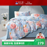 富安娜家纺床上四件套纯棉100%全棉床单被套印花套件单双人1.5米床适用家居馆