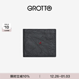 个乐经典羊皮短款钱包手工真皮多卡位卡夹卡包情侣新年礼物 经典黑（木马）