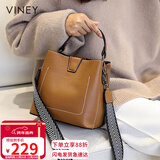 viney包包女包牛皮水桶包轻奢斜挎单肩手提包生日圣诞礼物送女生女友