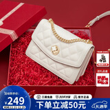 蔻一（Cnoles）包包真牛皮女士大容量单肩斜挎包高端链条小方包圣诞节礼物送女友