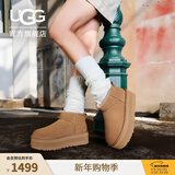 UGG冬季女士经典迷你纯色厚底纯色保暖休闲短筒雪地靴1135092 CHE | 栗色 38