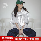 马登工装 美式休闲短袖T恤夏季轻薄无痕透气纯色圆领打底汗衫男女 浅灰色 L