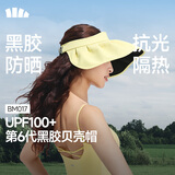 蕉下（beneunder）遮阳帽子女黑胶贝壳防晒帽男太阳帽便携空顶帽大帽檐全脸遮阳 黄