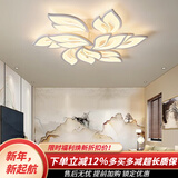 玺登 客厅灯家用简约现代创意led吸顶灯2026年新款卧室灯个性北欧灯具 9头 直径【82CM】三色变光