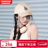 MLB官方男女帽子明星同款软顶棒球帽冬冬运动遮阳鸭舌帽新年礼物 洛杉矶道奇队/米黄色/66 均码 F