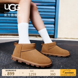 UGG秋季男女同款舒适短筒休闲雪地靴1166732CHE|栗色 38
